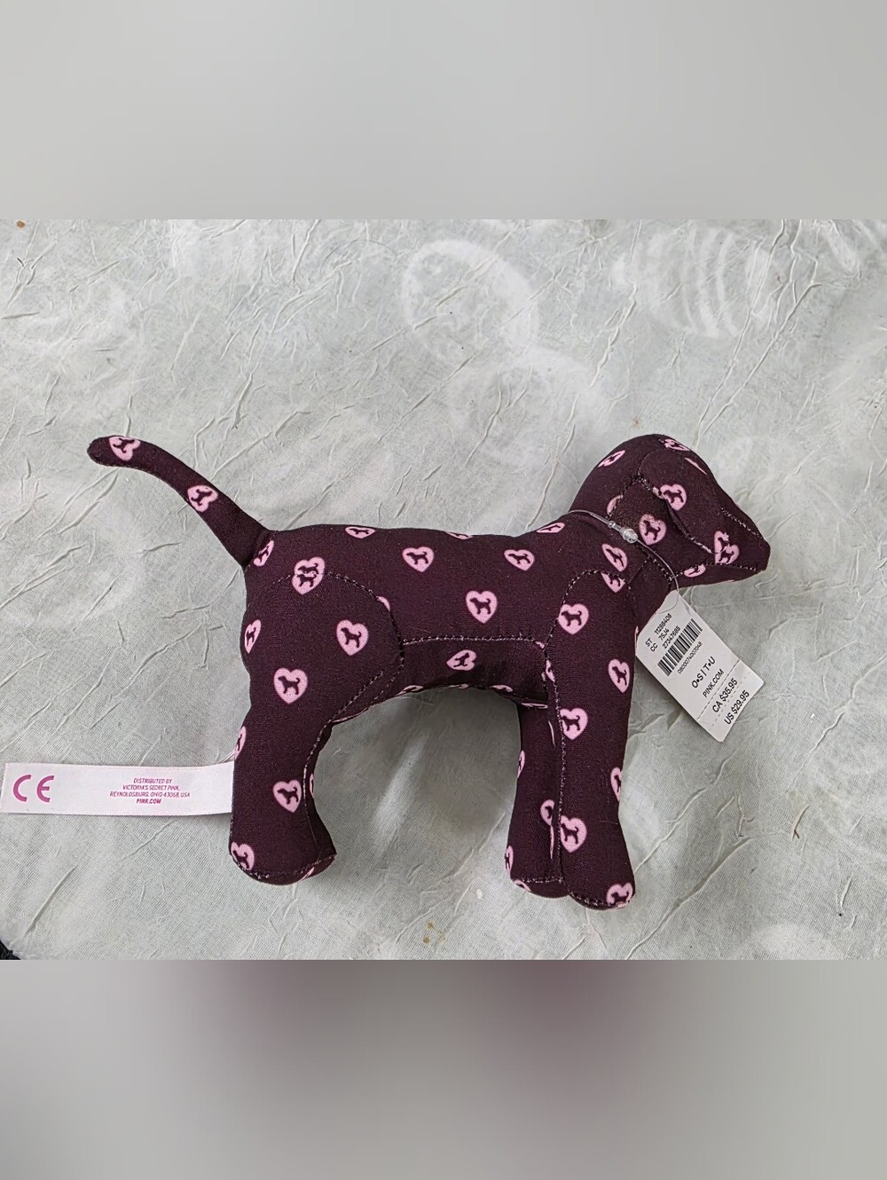 Victoria's Secret PINK Friday Mystery Mini Dog Collectible burgundy pink hearts